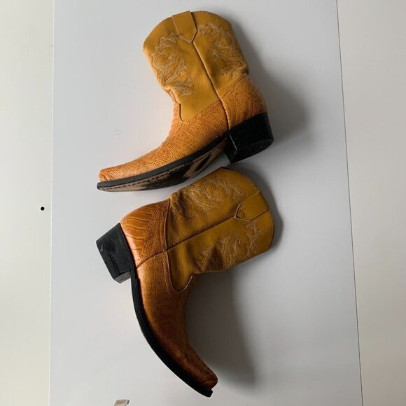 Guerrero Botitas Cowboy Boots Exotic Yellow Sz 5 Western Embroidered Mexico - Picture 16 of 16
